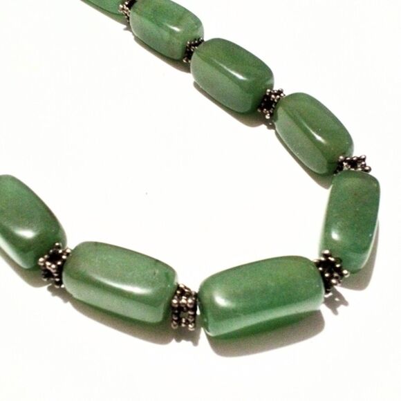 Chunky Green Aventurine Gemstone Beaded Necklace - Picture 5 of 6